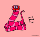 Dibujo Serpiente pintado por serpiente