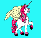Dibujo Unicornio con alas pintado por Pony 