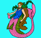Dibujo Sirena con larga melena pintado por lurdes22