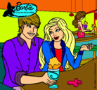 Dibujo Barbie y su amigo en la heladería pintado por sairani