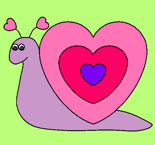 Dibujo Caracol corazón pintado por sheillah