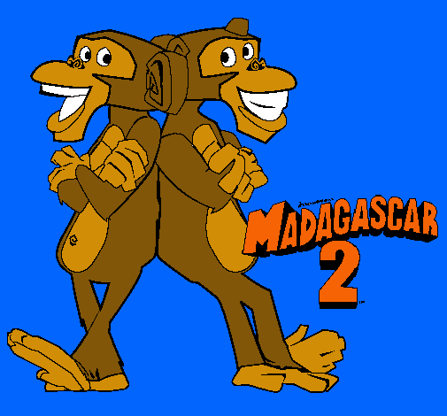 Dibujo Madagascar 2 Manson y Phil 2 pintado por dokito