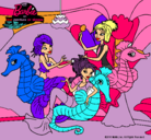 Dibujo Sirenas y caballitos de mar pintado por Arnerys