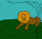 Dibujo Rey león pintado por lurdes22