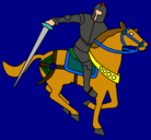 Dibujo Caballero a caballo IV pintado por selenoemi