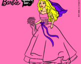 Dibujo Barbie vestida de novia pintado por Baniia