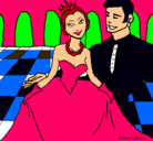 Dibujo Princesa y príncipe en el baile pintado por GRESLLY
