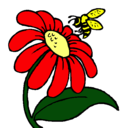 Dibujo Margarita con abeja pintado por sonaja
