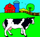 Dibujo Vaca pasturando pintado por eribenegas