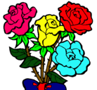 Dibujo Ramo de rosas pintado por chela