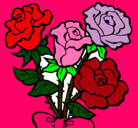 Dibujo Ramo de rosas pintado por ratona