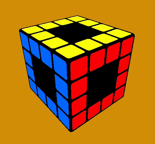 Dibujo Cubo de Rubik pintado por leticool