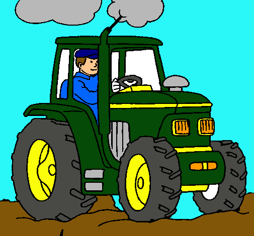 Tractor en funcionamiento