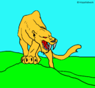 Dibujo Tigre con afilados colmillos pintado por gatooso