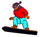 Dibujo Snowboard pintado por alumne