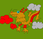 Dibujo Dragón chino pintado por lurdes22