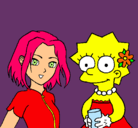 Dibujo Sakura y Lisa pintado por glub