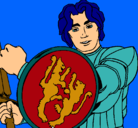 Dibujo Caballero con escudo de león pintado por lurdes22