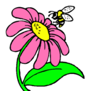 Dibujo Margarita con abeja pintado por mar042007