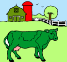 Dibujo Vaca pasturando pintado por alexespino