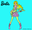 Dibujo Barbie guitarrista pintado por sharky