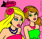 Dibujo Barbie y su amiga pintado por lucilaaaaaa