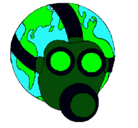 Dibujo Tierra con máscara de gas pintado por STEWART