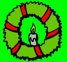 Dibujo Corona de navidad II pintado por deroa