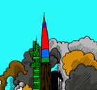 Dibujo Lanzamiento cohete pintado por Chimola