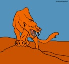Dibujo Tigre con afilados colmillos pintado por tigersable