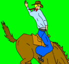 Dibujo Vaquero en caballo pintado por facundo