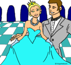Dibujo Princesa y príncipe en el baile pintado por bailando