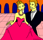 Dibujo Princesa y príncipe en el baile pintado por adalid