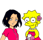 Dibujo Sakura y Lisa pintado por estefanie