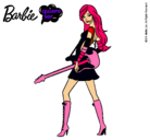 Dibujo Barbie la rockera pintado por rapera
