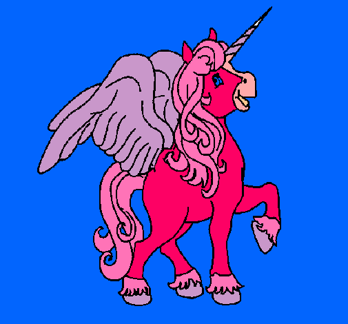 Dibujo Unicornio con alas pintado por layla3114