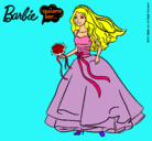 Dibujo Barbie vestida de novia pintado por susan2