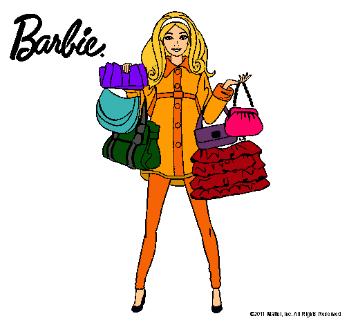 Dibujo Barbie de compras pintado por dani