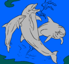 Dibujo Delfines jugando pintado por brisi