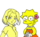 Dibujo Sakura y Lisa pintado por beren