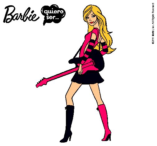 Dibujo Barbie la rockera pintado por dani