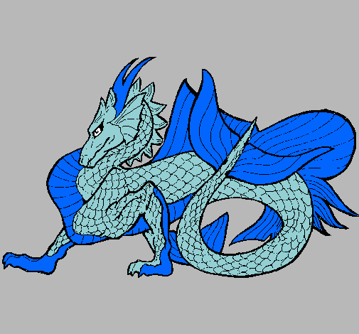 Dibujo Dragón de mar pintado por sebastian4
