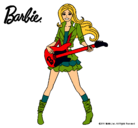 Dibujo Barbie guitarrista pintado por dani