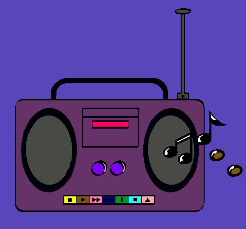 Dibujo Radio cassette 2 pintado por lHeladita