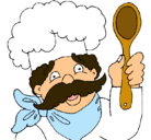Dibujo Chef con bigote pintado por gianella