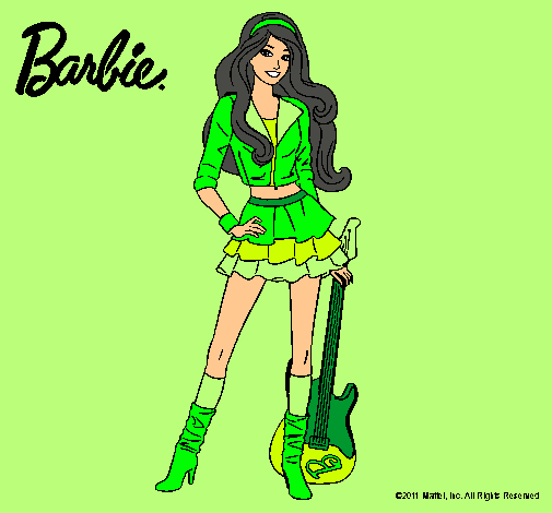 Dibujo Barbie rockera pintado por sheillah