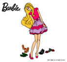 Dibujo Barbie y su colección de zapatos pintado por dani