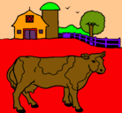 Dibujo Vaca pasturando pintado por DESCHI