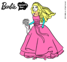 Dibujo Barbie vestida de novia pintado por annafigu