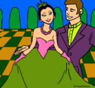 Dibujo Princesa y príncipe en el baile pintado por lurdes22
